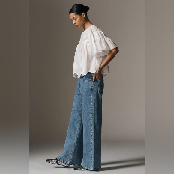 NWT Anthropologie Pilcro Low-Rise Wide-Leg Jeans $148 SIZE 30 petite ⛄️ - Picture 4 of 7